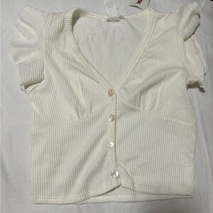 white ribbed crop top